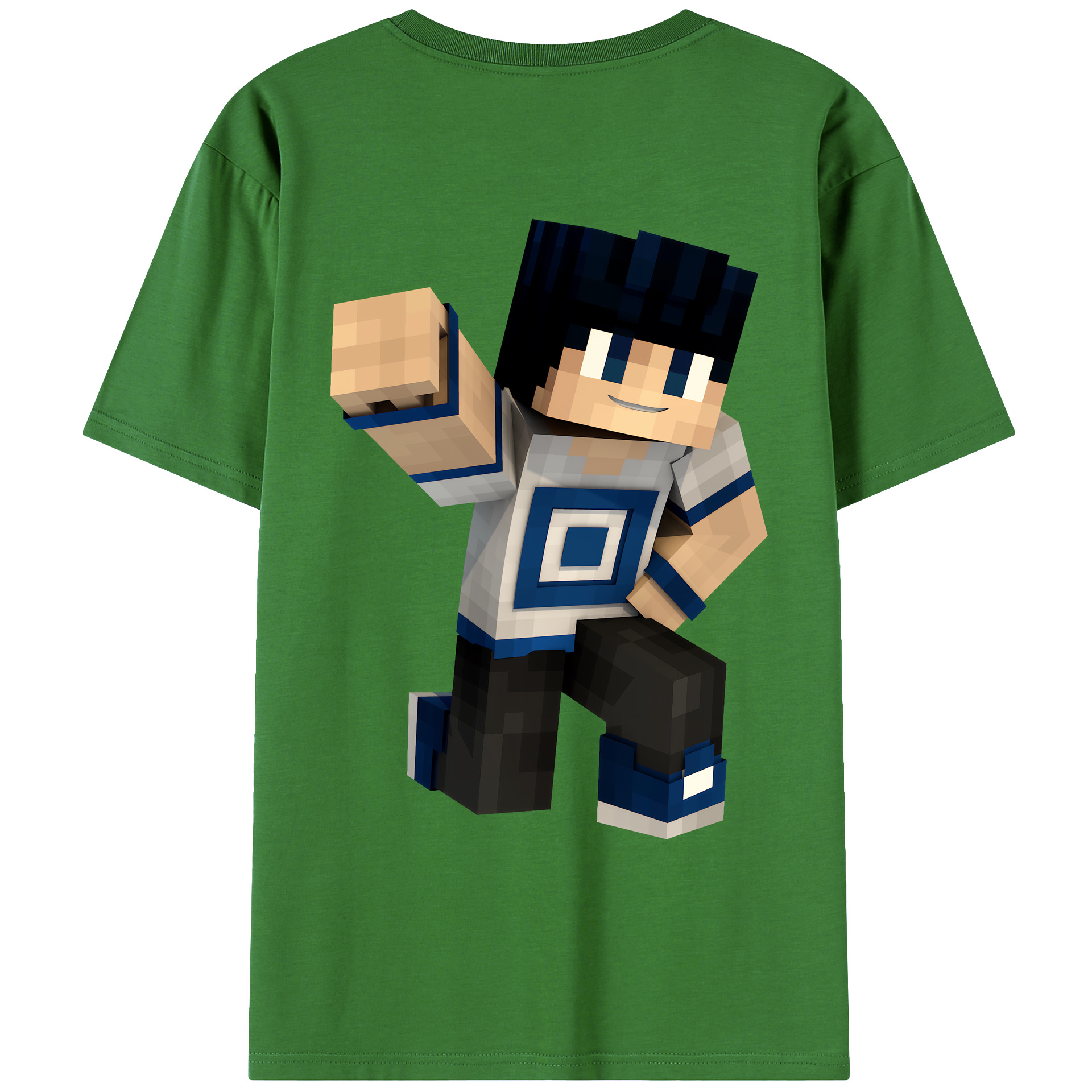 （画像用） マインクラフト ブロックの世界 Minecraft MC Block world レディース半袖Tシャツ(バックプリント)